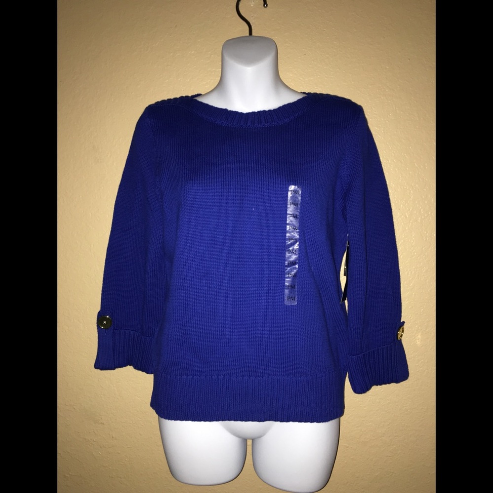 NWT Jones New York Knit Sweater Blue
